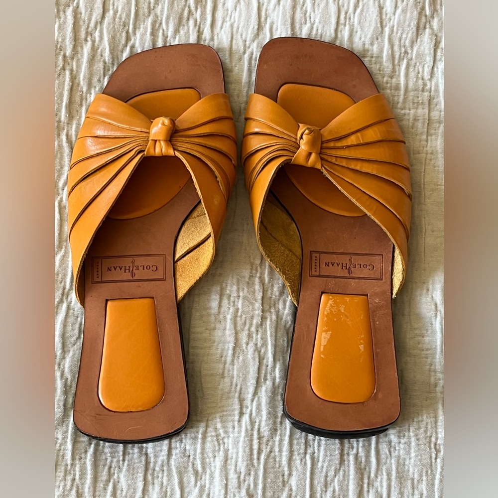Cole Haan Mustard Yellow Knot Slide Sandal-6M